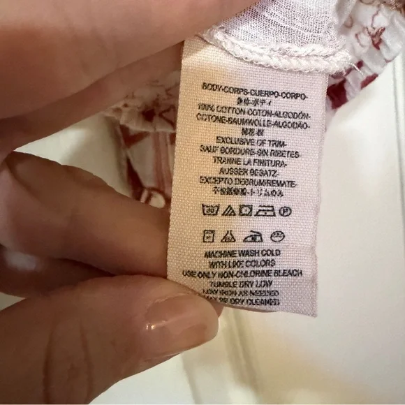 Free People Red and Off White Boho Blouse - Picture 4 of 10